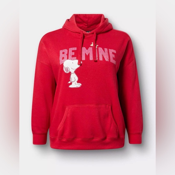 Peanuts Sweaters - Peanuts Red Snoopy 'Be Mine' Hoodie Sweatshirt Women's size 4
